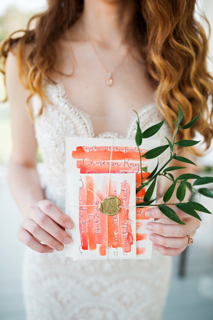 Bride with invitaton